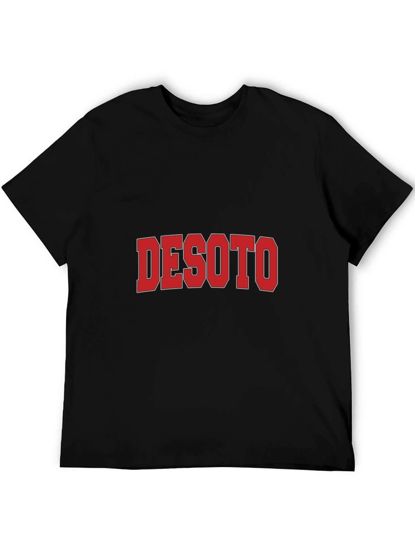 DeSoto Graphic Tee - Bold Red Text on Black T-Shirt
