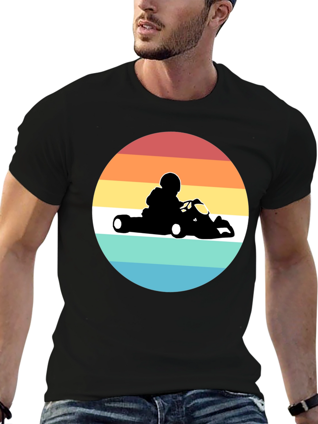 Retro Go-Kart Racing T-Shirt - Black