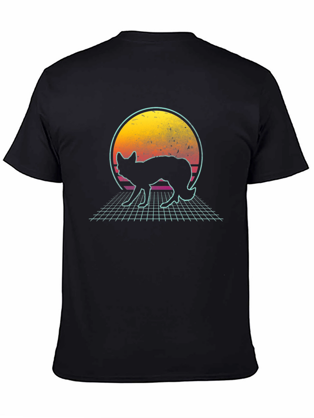 Retro Fox Graphic Tee - Black T-Shirt