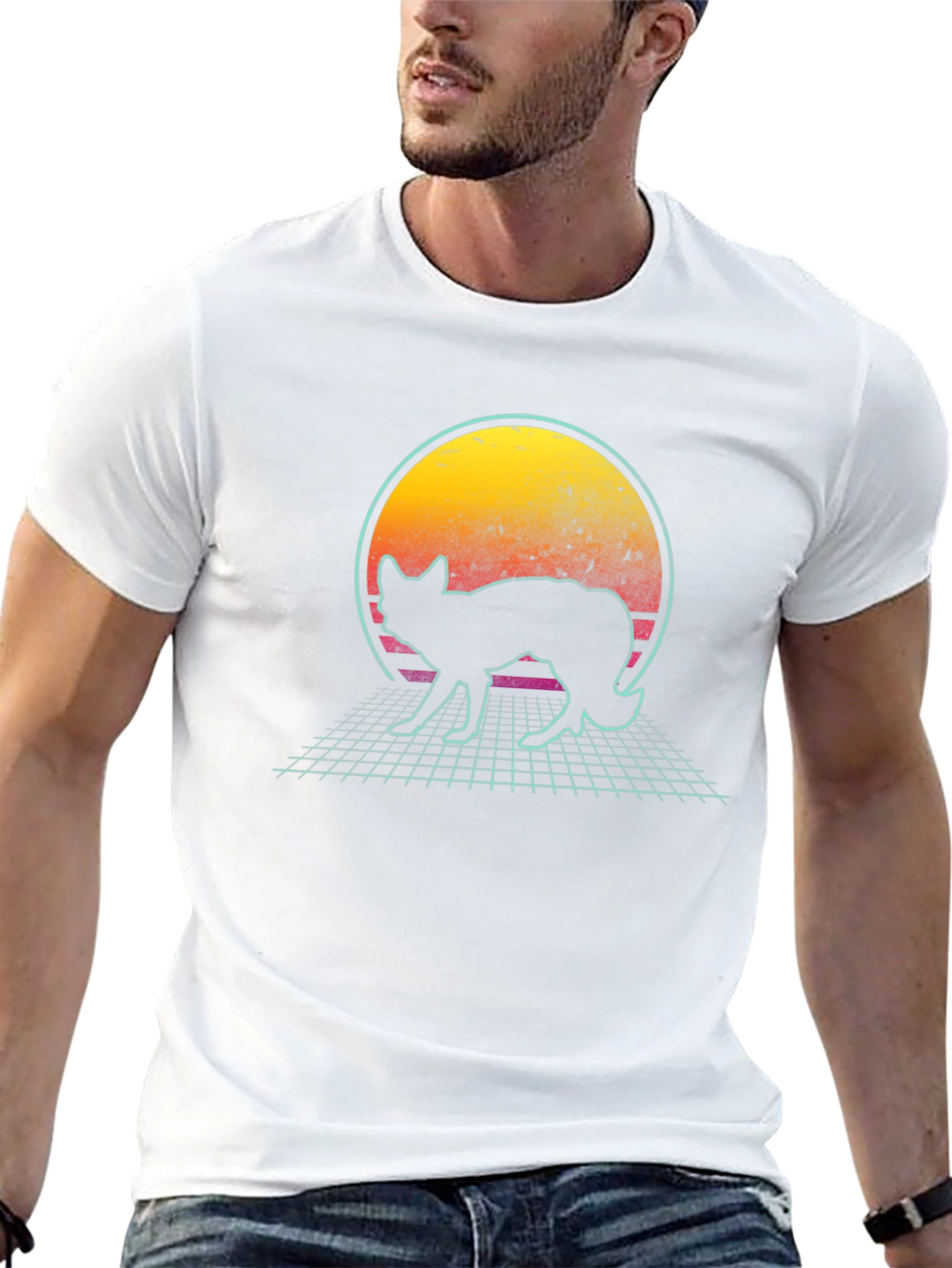 Retro Fox Graphic Tee - Black T-Shirt