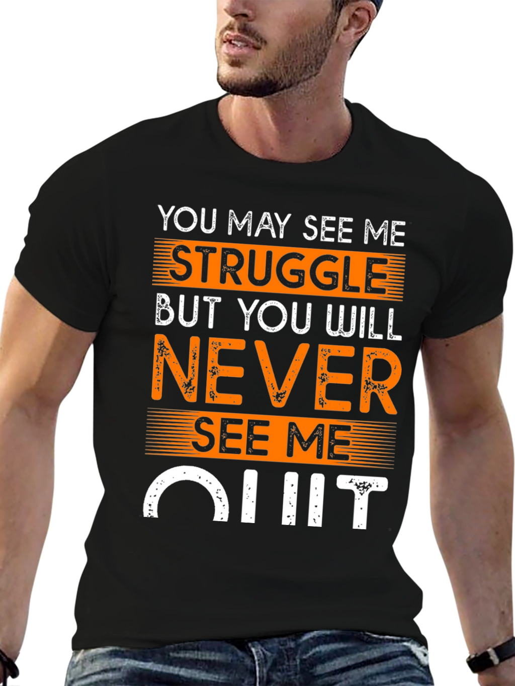 Motivational T-Shirt: Never Quit