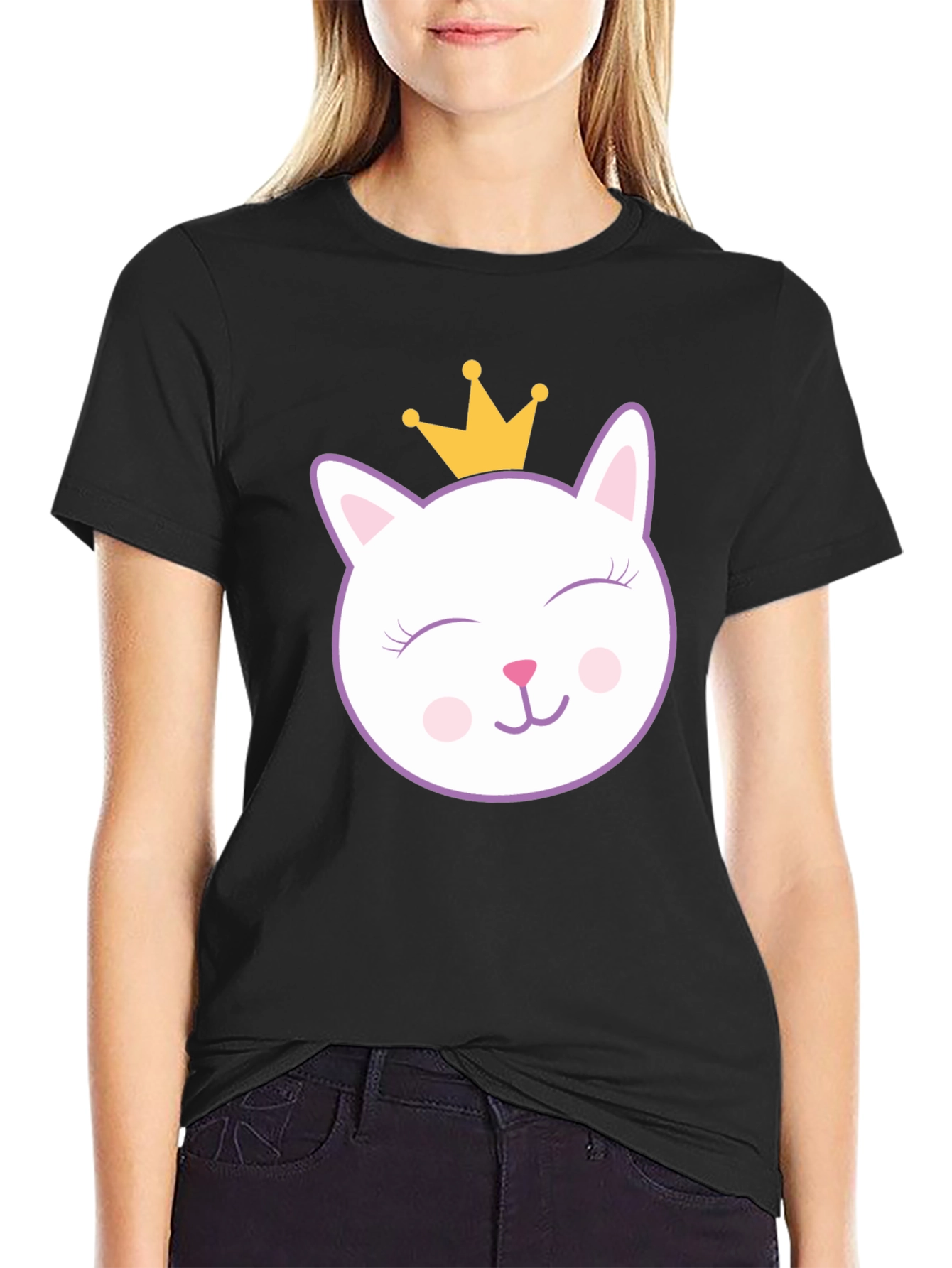 Cute Cat Princess Graphic T-Shirt