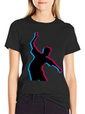 Retro 3D Dancer Black T-Shirt