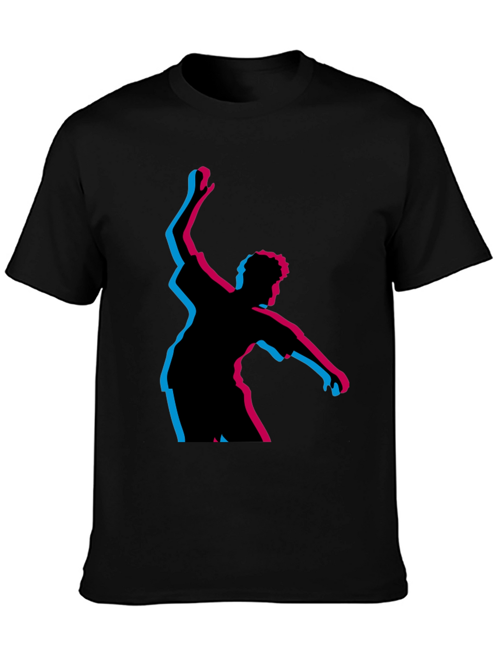 Retro 3D Dancer Black T-Shirt