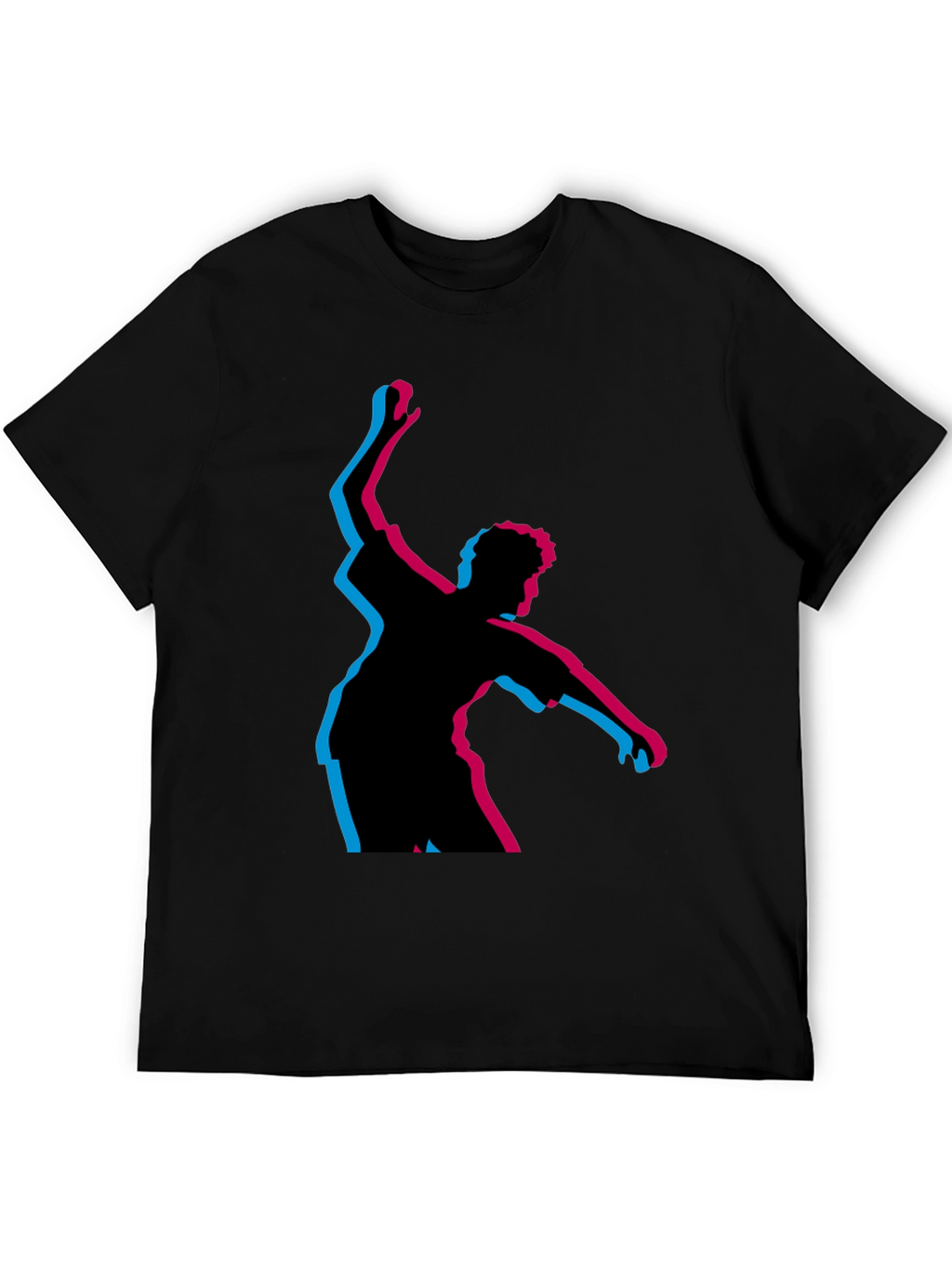 Retro 3D Dancer Black T-Shirt