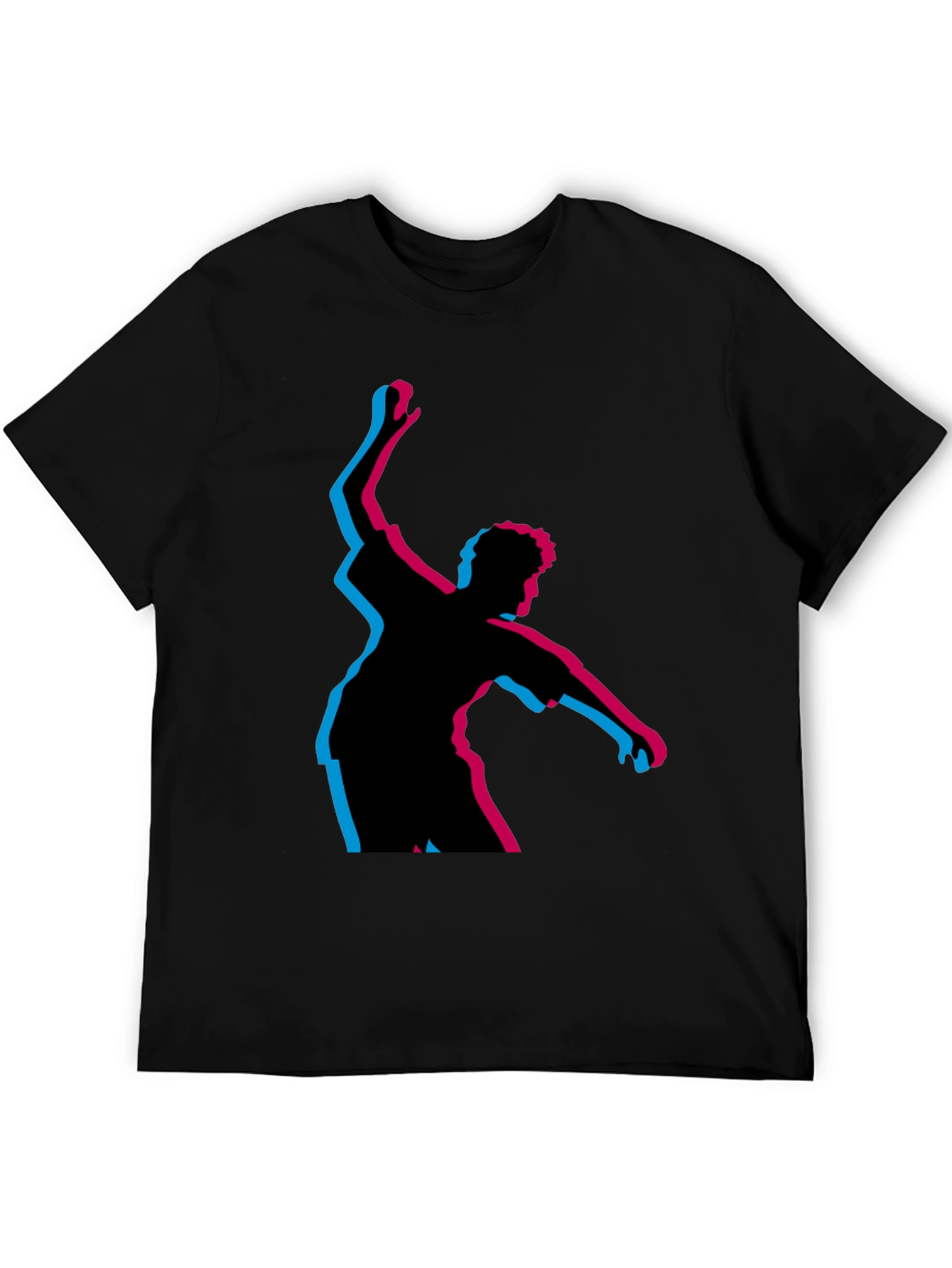 Retro 3D Dancer Black T-Shirt