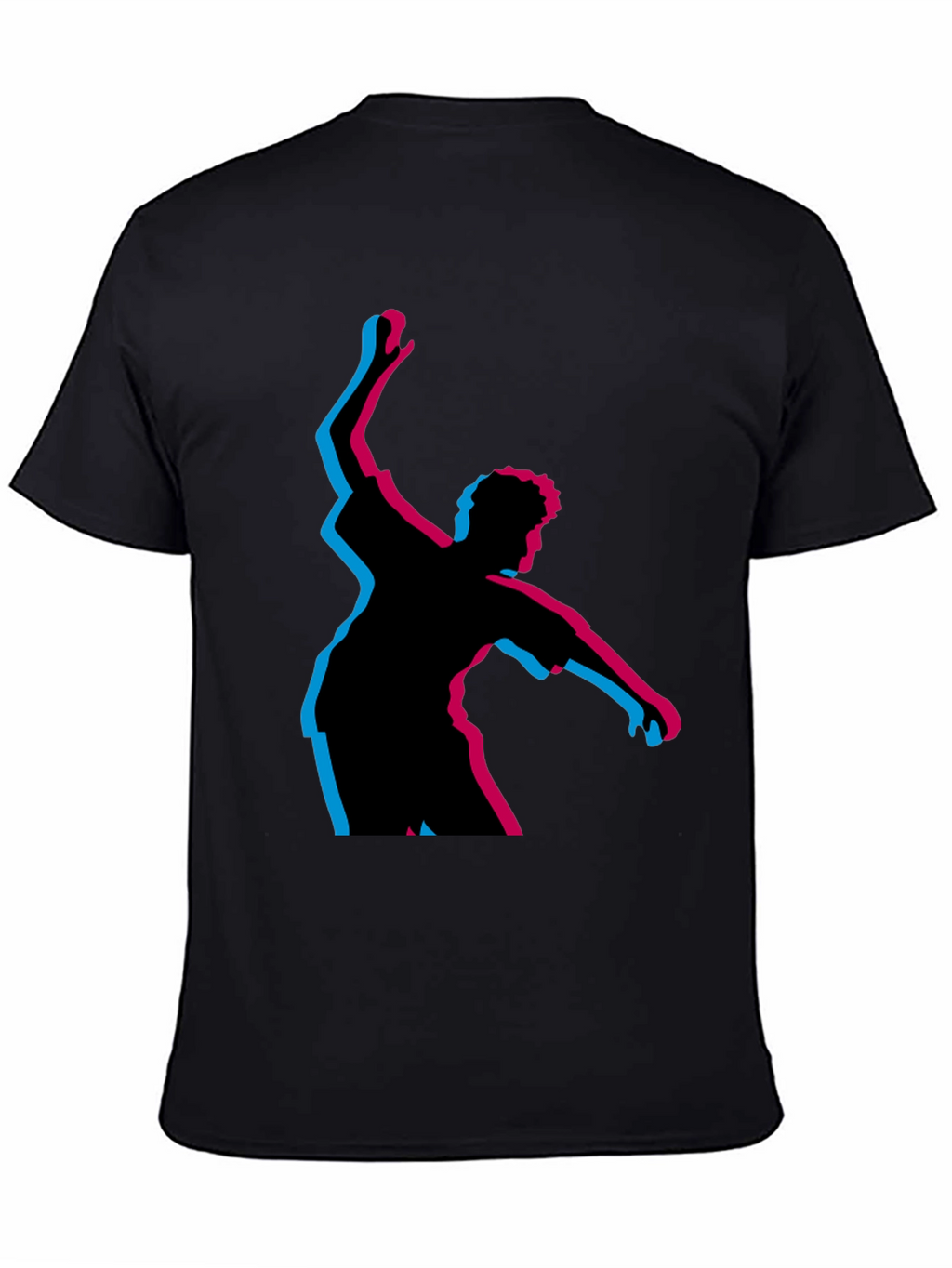 Retro 3D Dancer Black T-Shirt