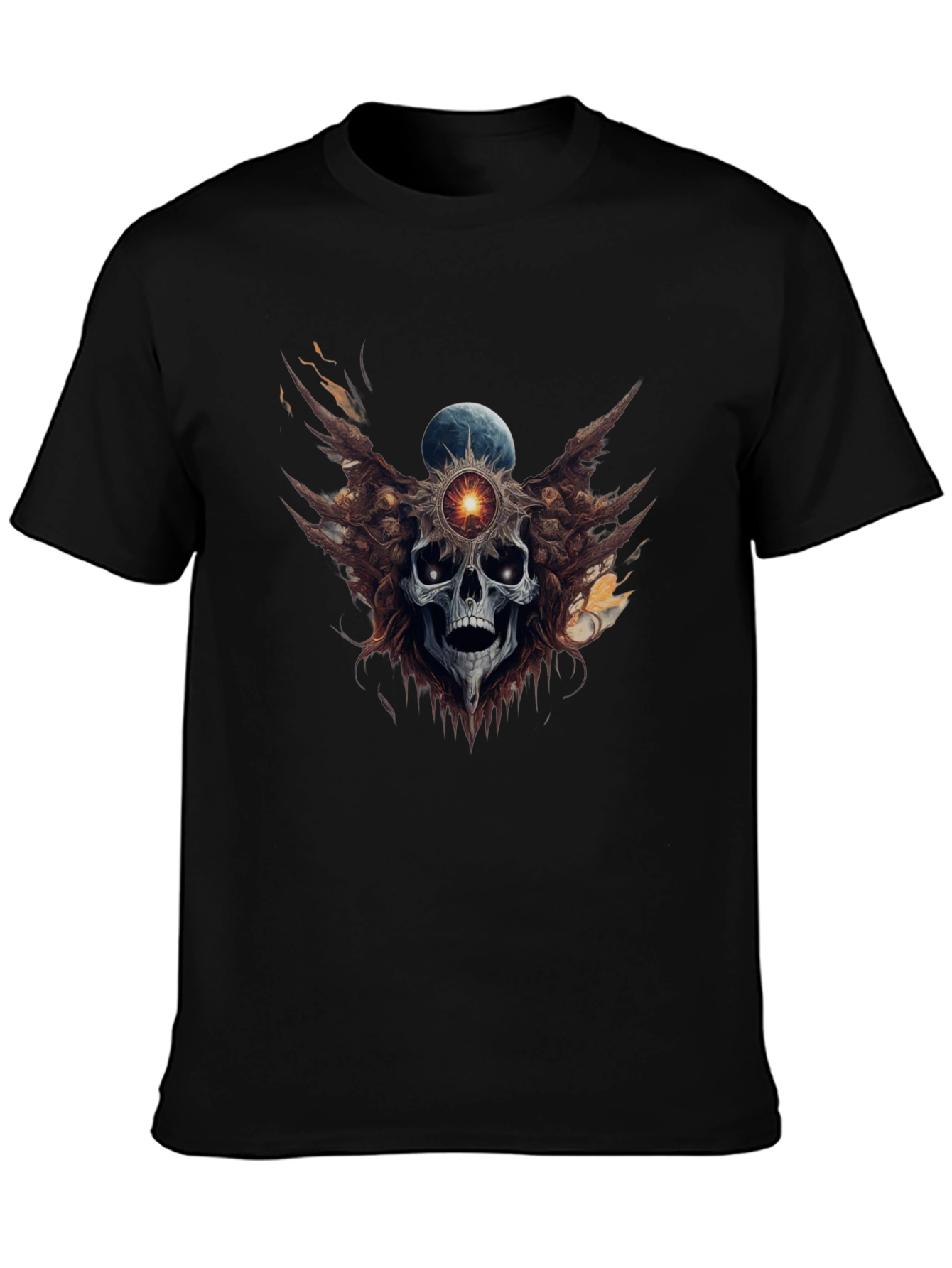 Skull & Orb Graphic Tee - Dark Aesthetic