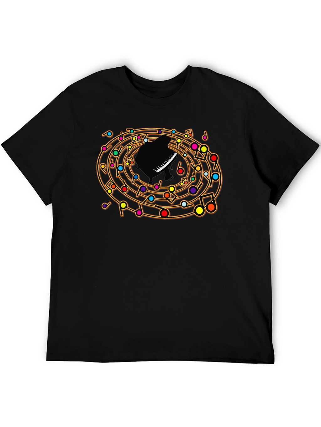 Musical Notes Piano T-Shirt - Unique Design