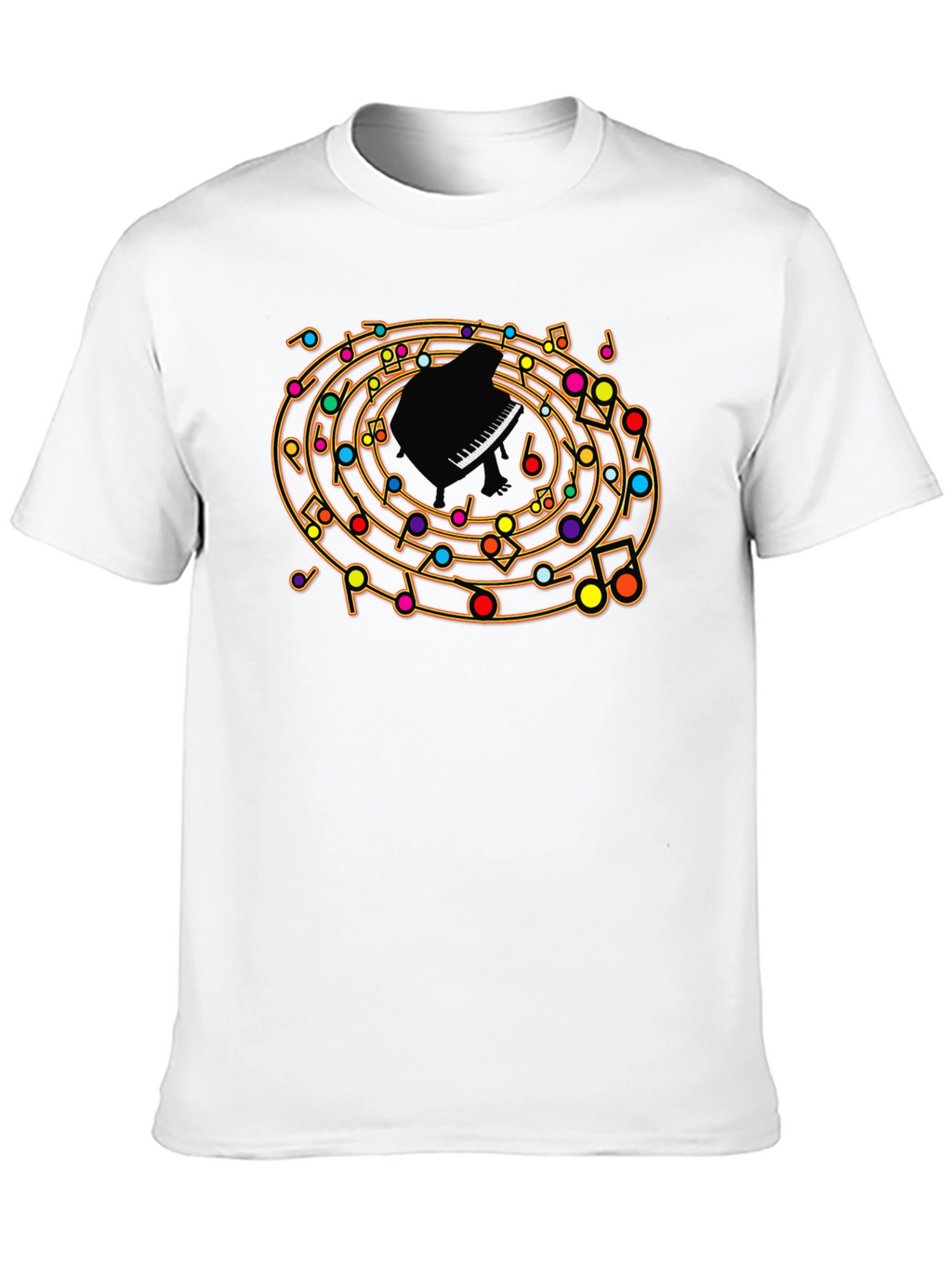 Musical Notes Piano T-Shirt - Unique Design