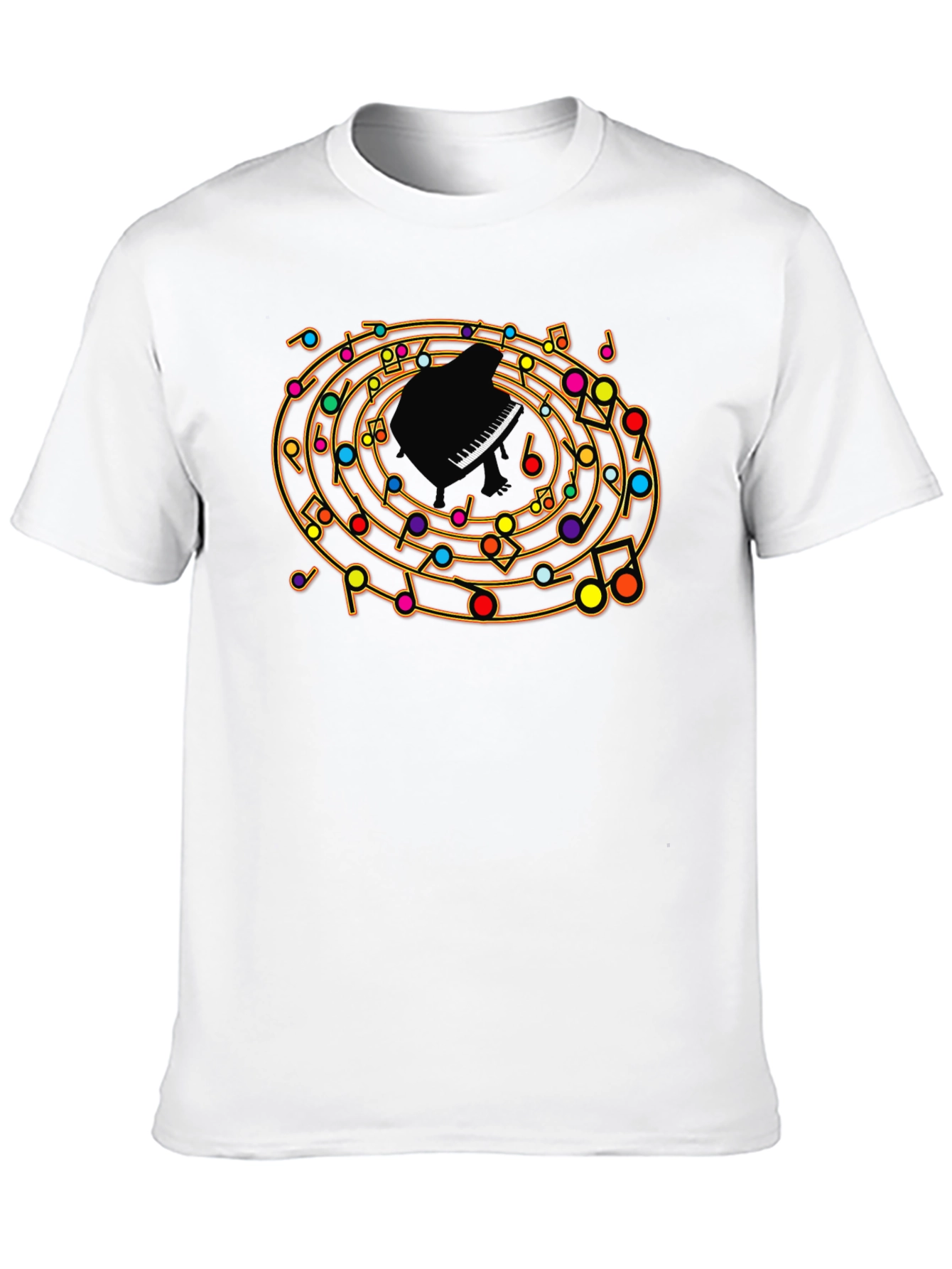 Musical Notes Piano T-Shirt - Unique Design