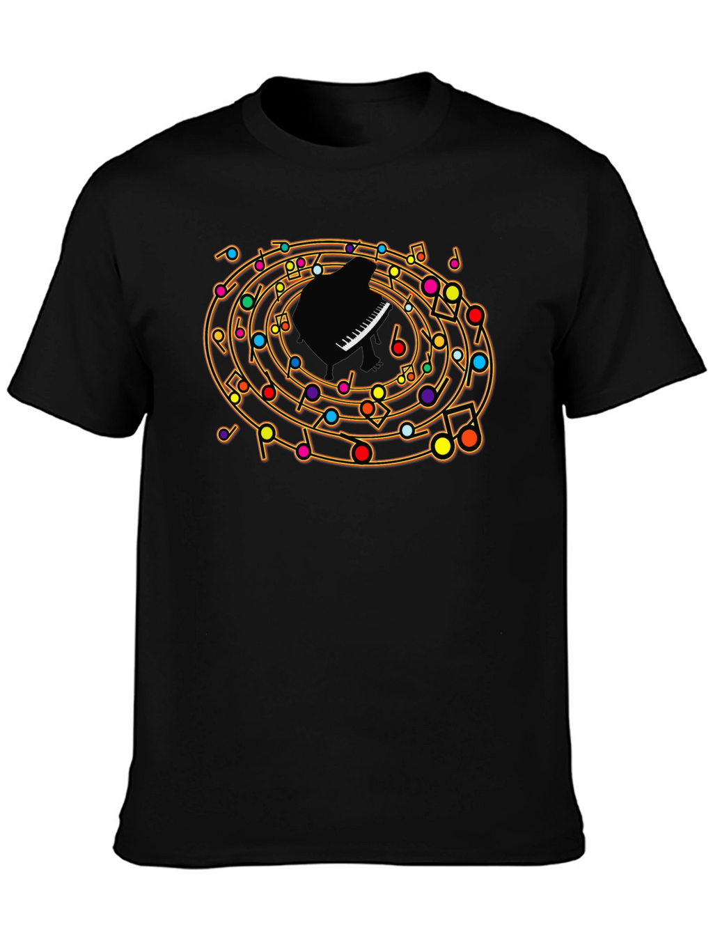 Musical Notes Piano T-Shirt - Unique Design