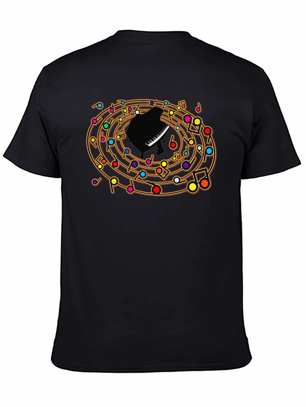 Musical Notes Piano T-Shirt - Unique Design