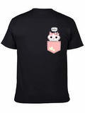 Cute Kitty Pocket Tee - Fun Graphic T-Shirt