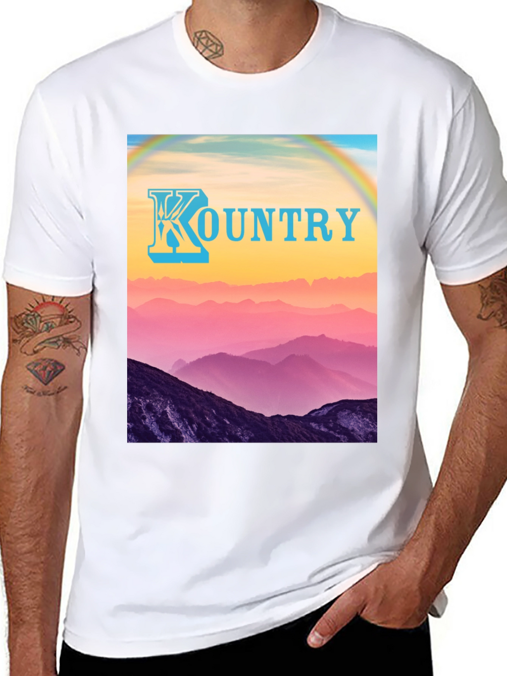 Kountry Mountain Rainbow Graphic T-Shirt
