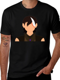 Anime Character Graphic Print Black T-Shirt