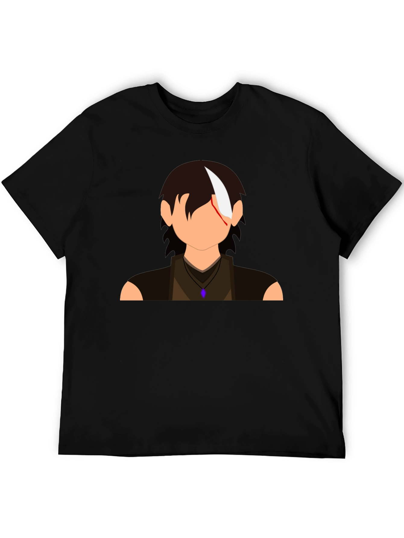 Anime Character Graphic Print Black T-Shirt