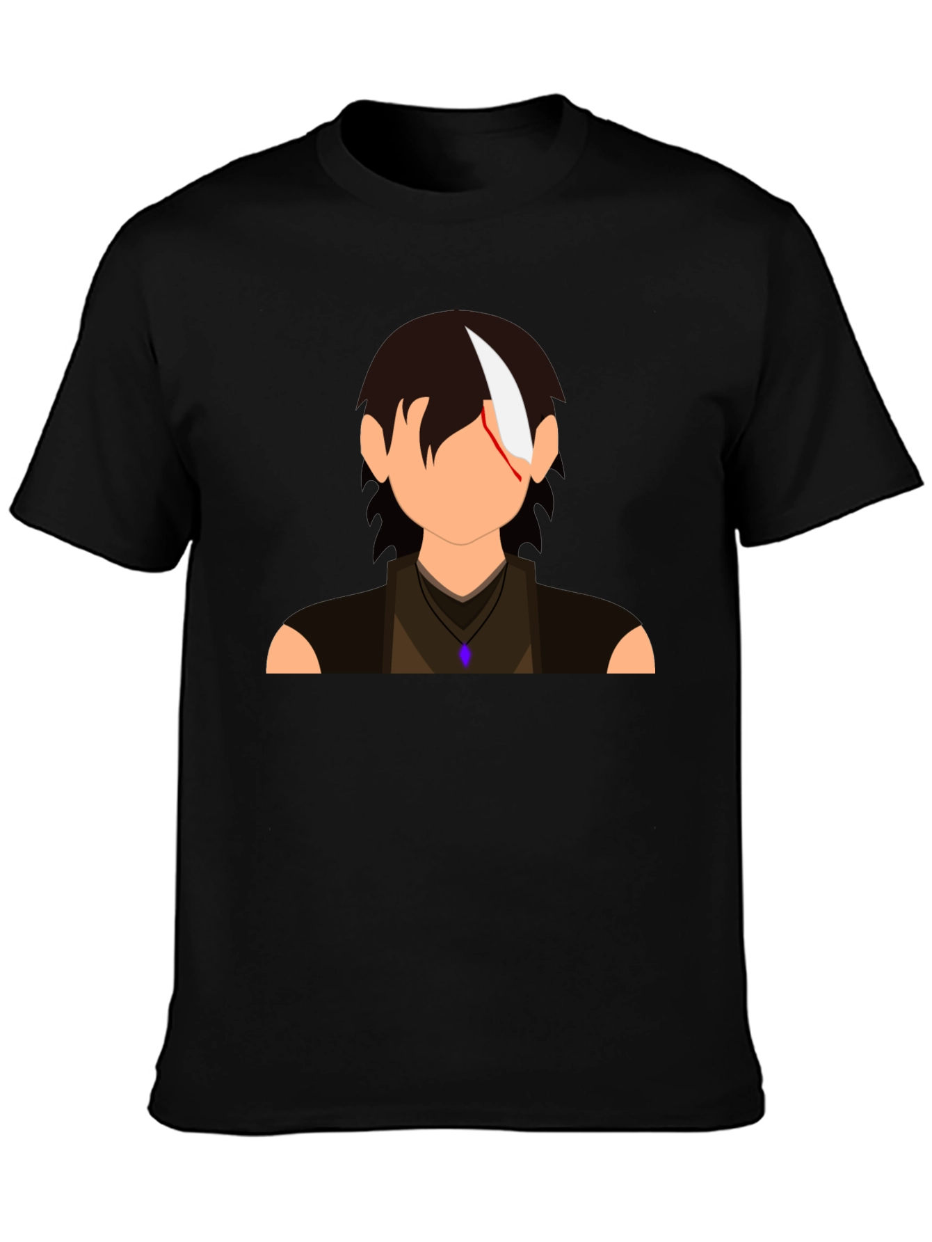 Anime Character Graphic Print Black T-Shirt
