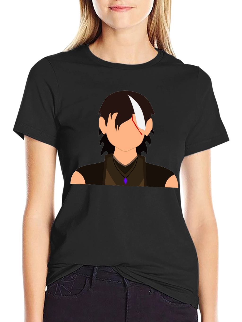 Anime Character Graphic Print Black T-Shirt