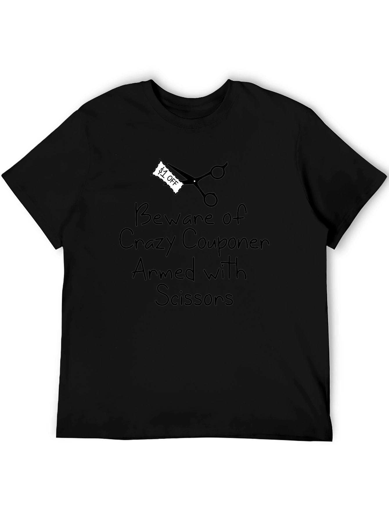 Funny Couponing T-Shirt - Crazy Couponer Armed with Scissors