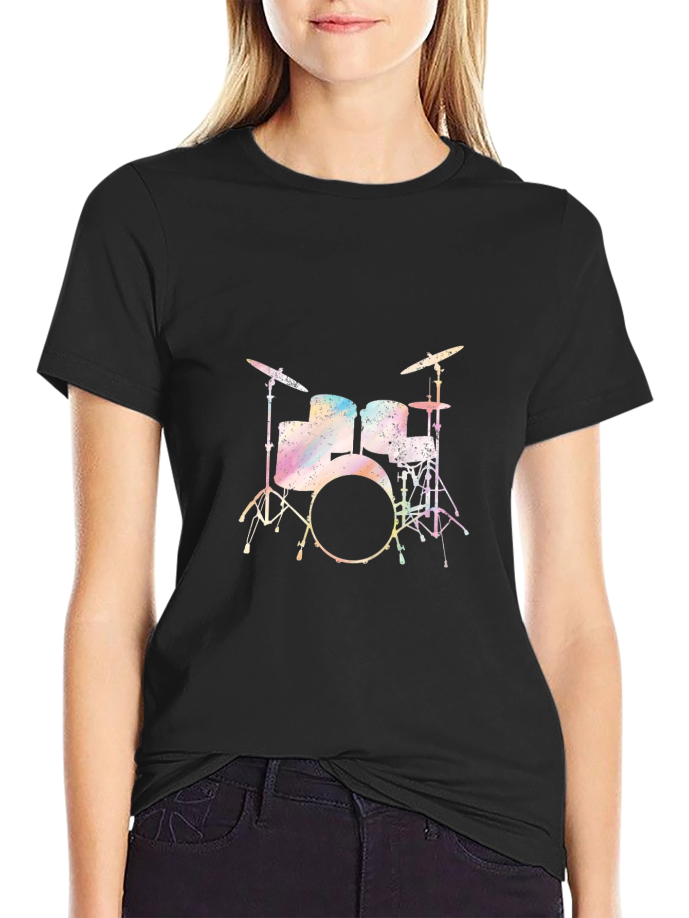 Drum Set Graphic Tee - Band Musician T-Shirt