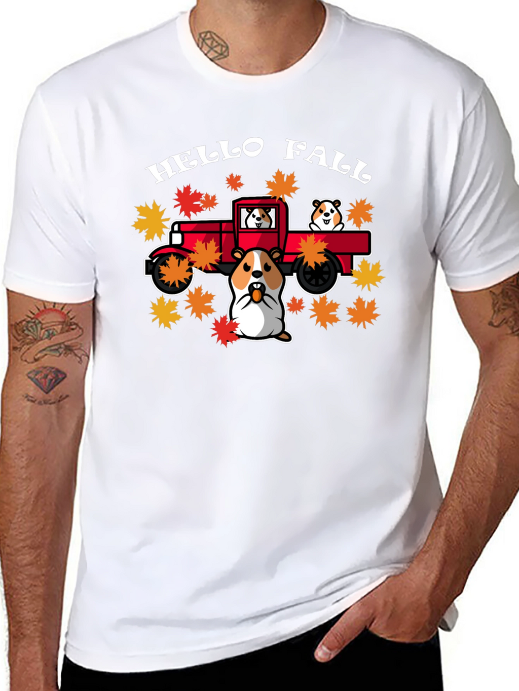 Hello Fall Hamster Truck T-Shirt