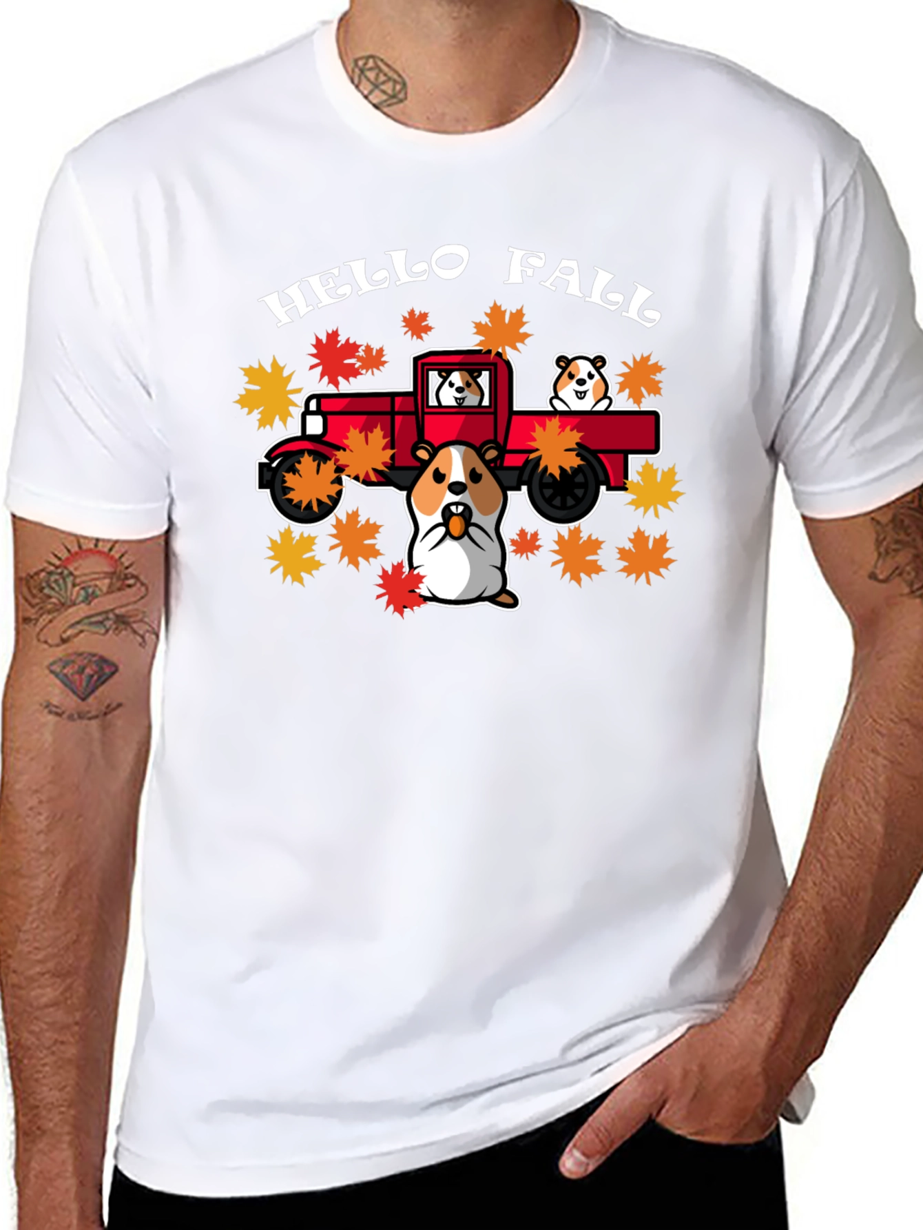 Hello Fall Hamster Truck T-Shirt