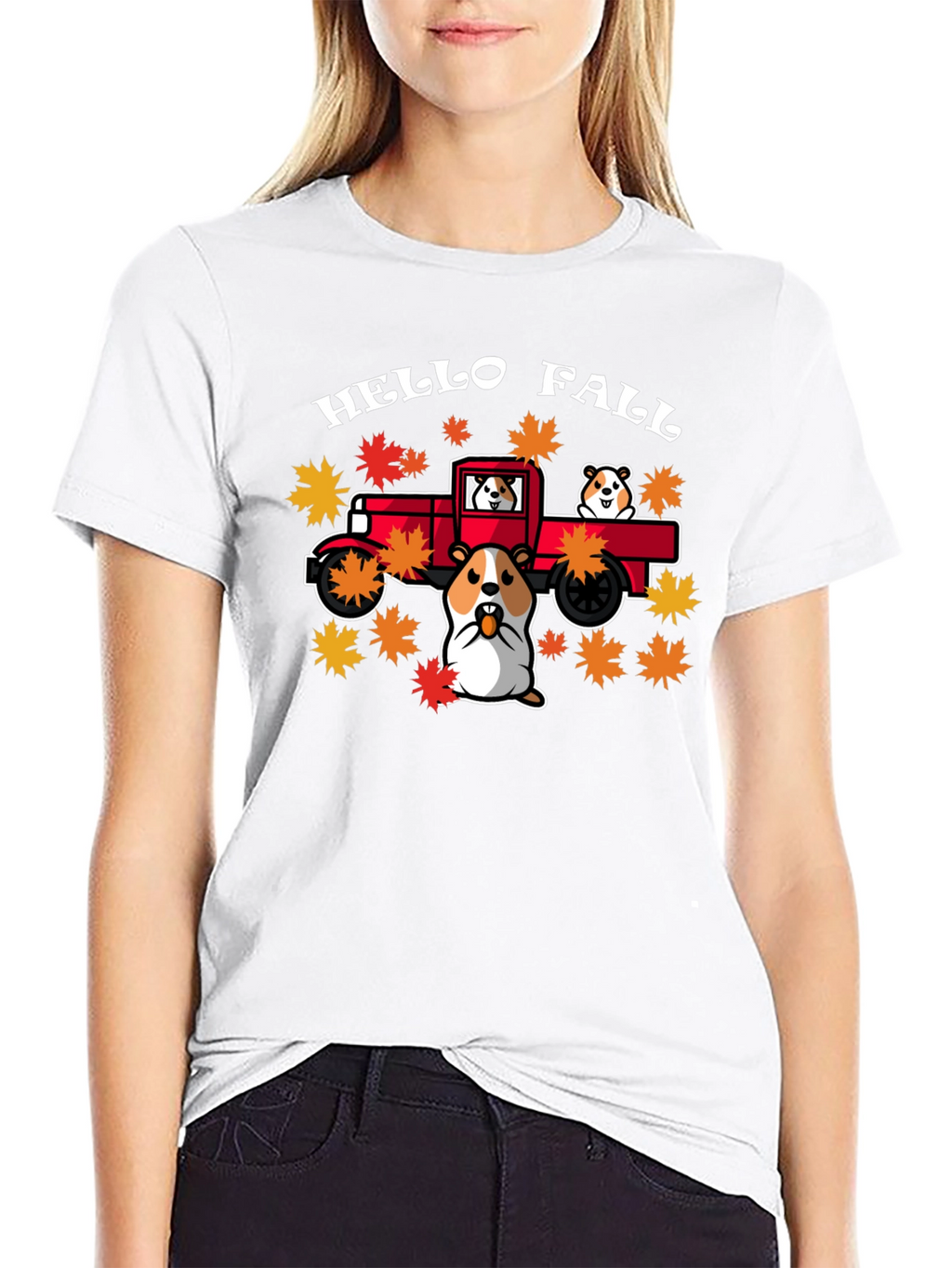Hello Fall Hamster Truck T-Shirt