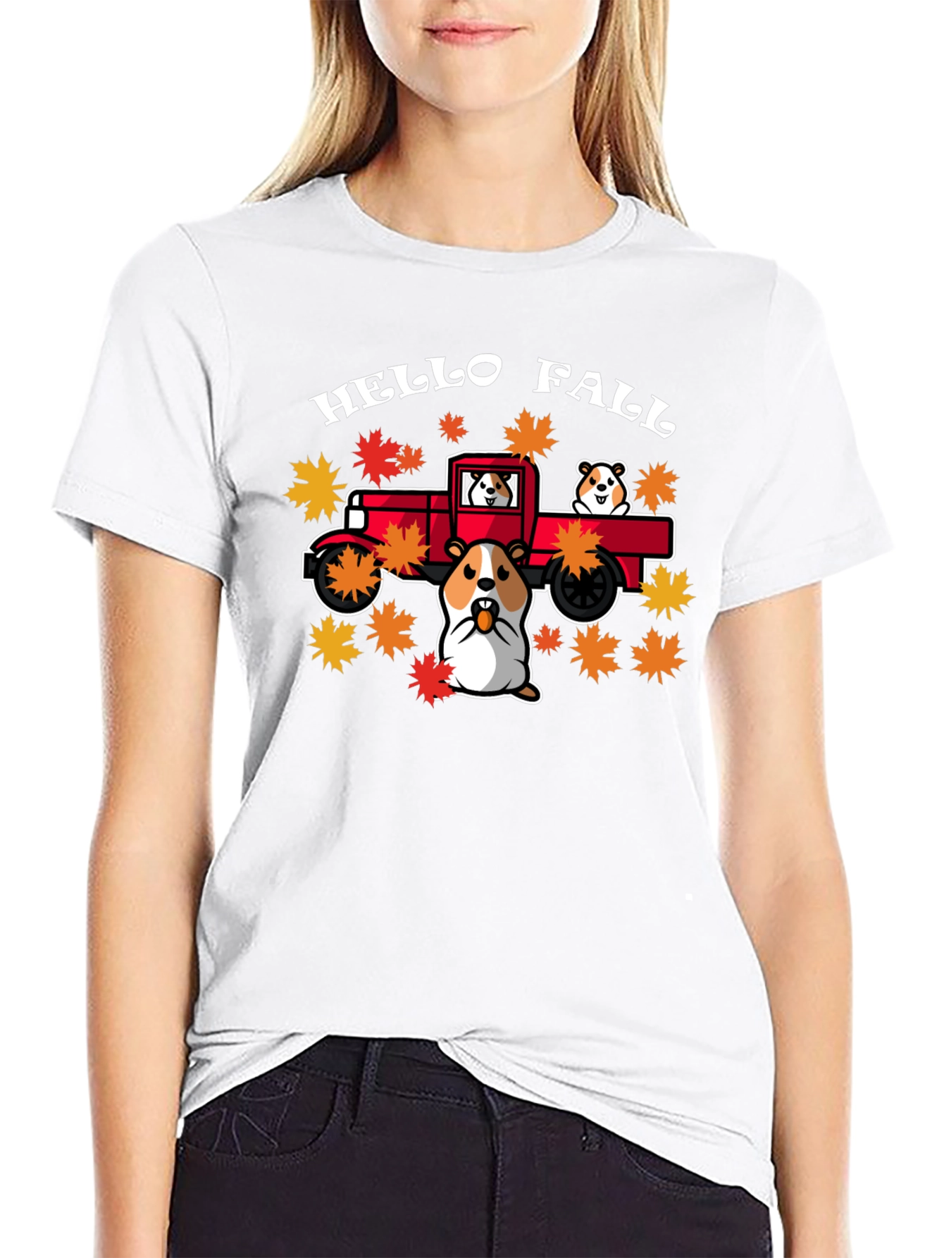 Hello Fall Hamster Truck T-Shirt