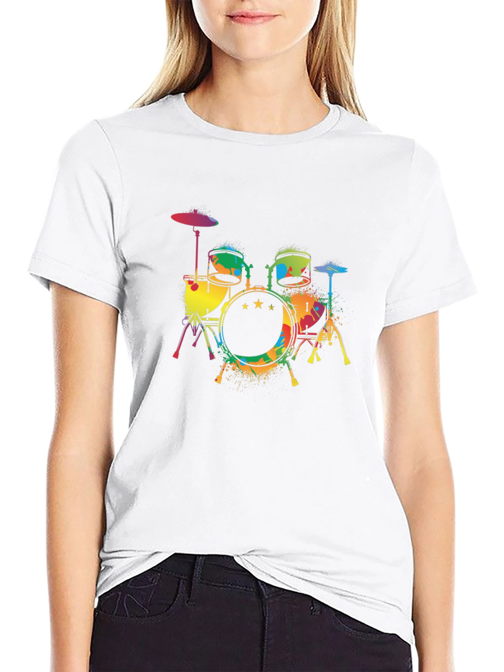 Colorful Drums Graphic T-Shirt