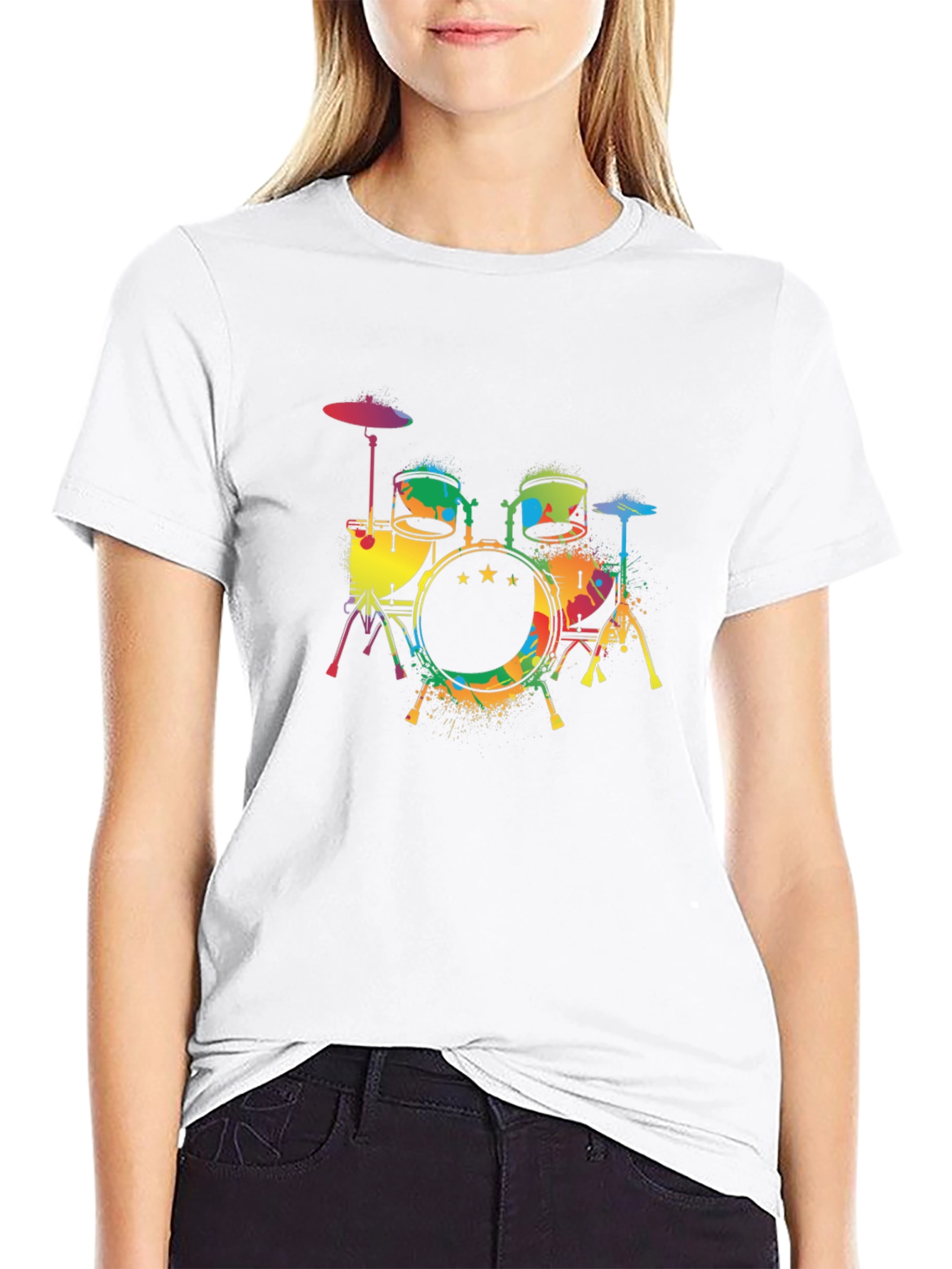 Colorful Drums Graphic T-Shirt