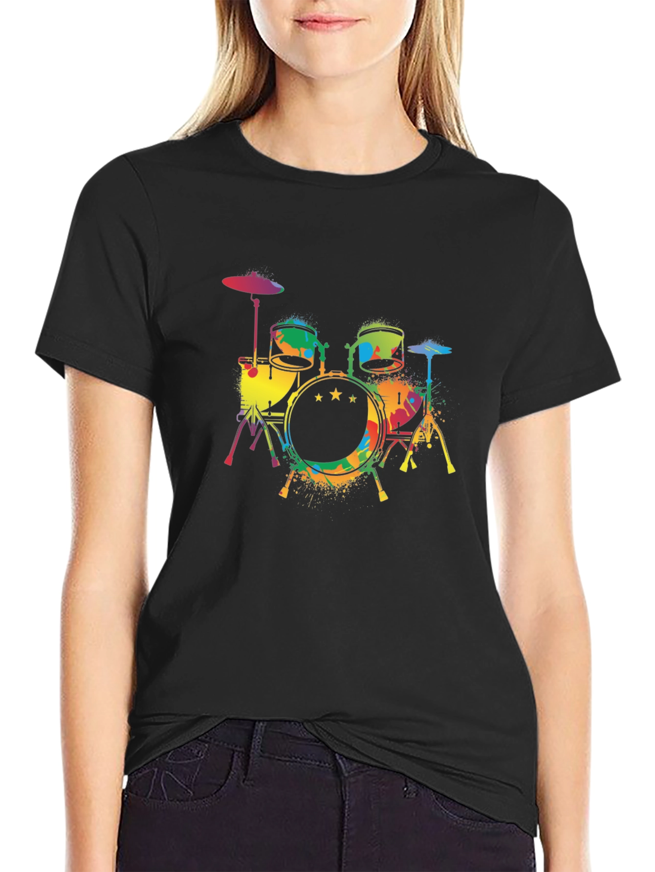 Colorful Drums Graphic T-Shirt