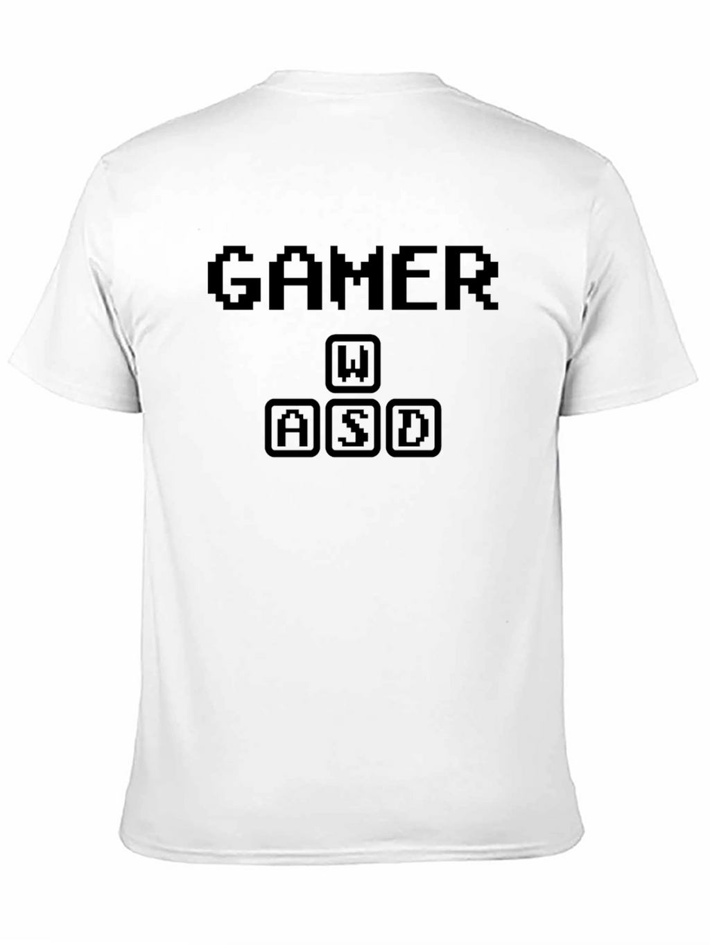 Gamer WASD Keys Black Pixel Graphic T-Shirt
