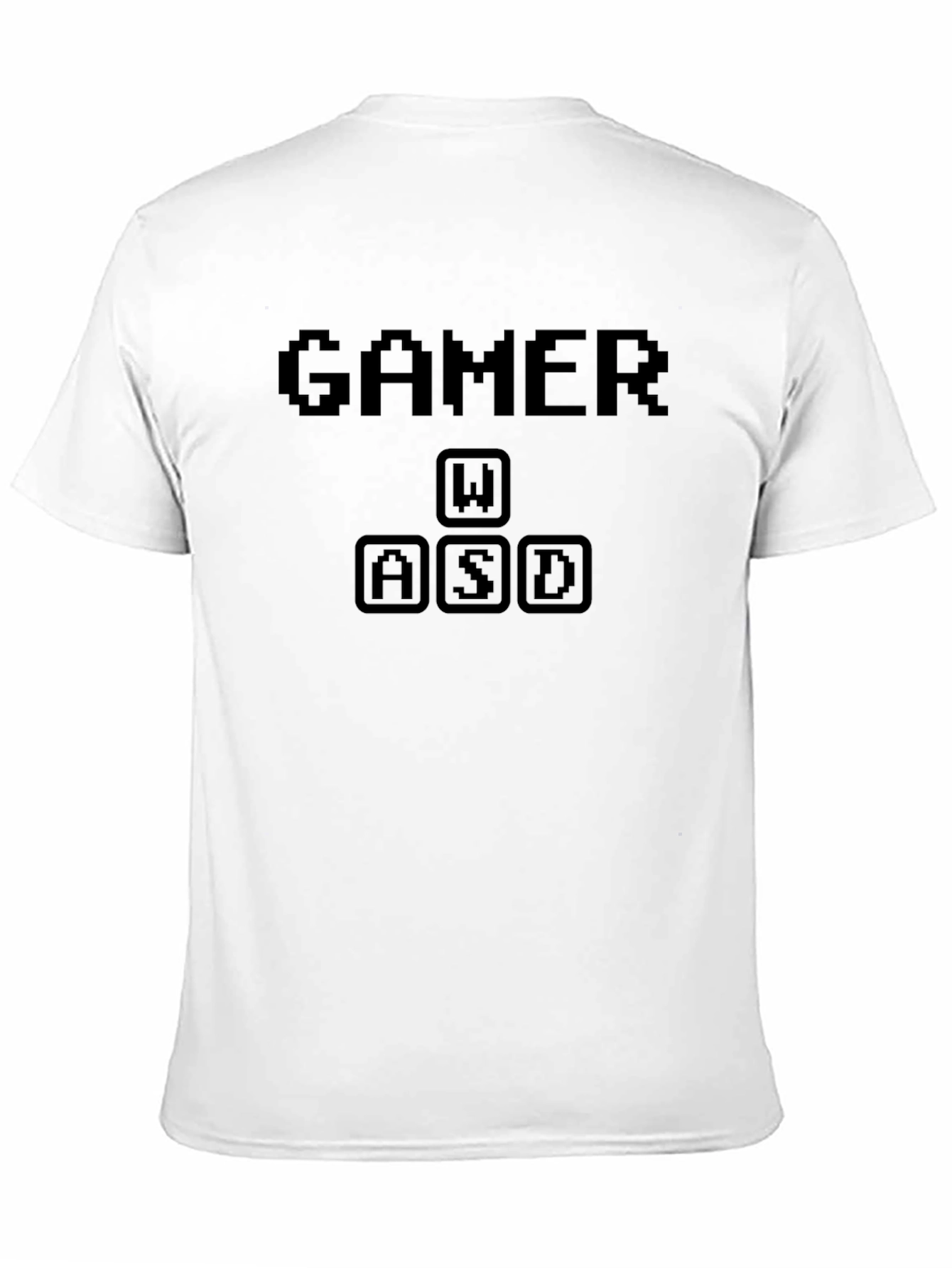 Gamer WASD Keys Black Pixel Graphic T-Shirt