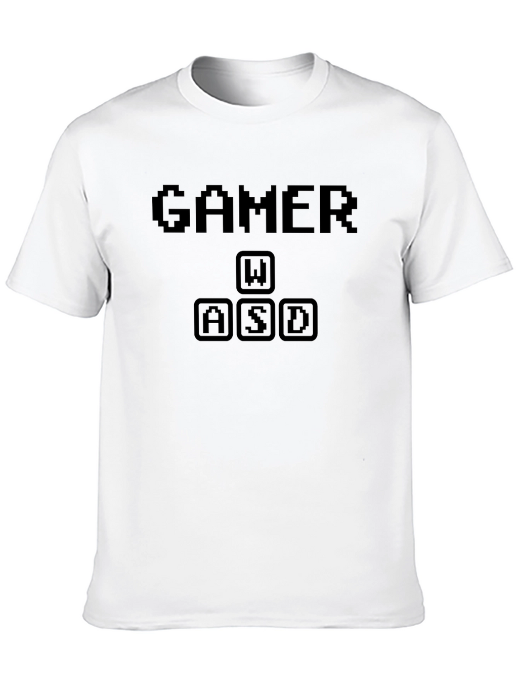 Gamer WASD Keys Black Pixel Graphic T-Shirt