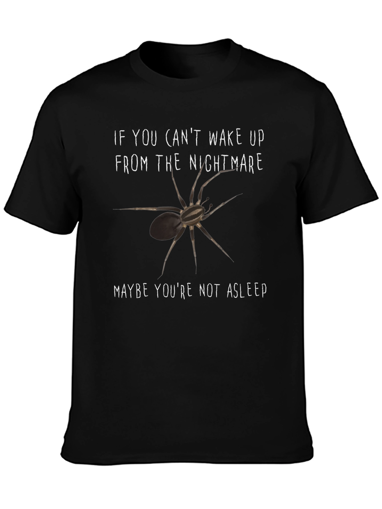 Nightmare Spider Graphic Tee - Black Cotton T-Shirt