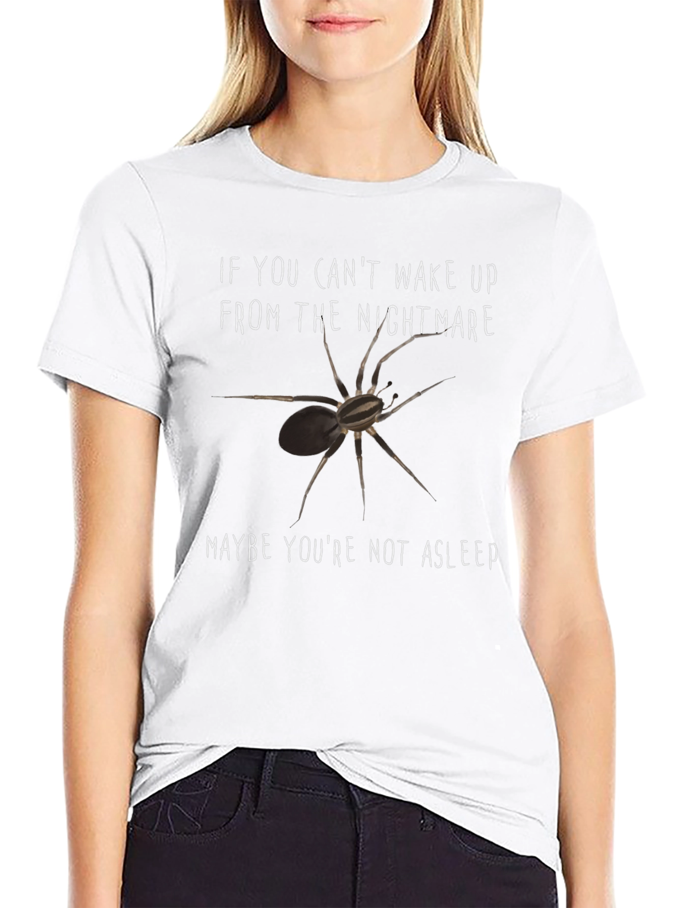 Nightmare Spider Graphic Tee - Black Cotton T-Shirt