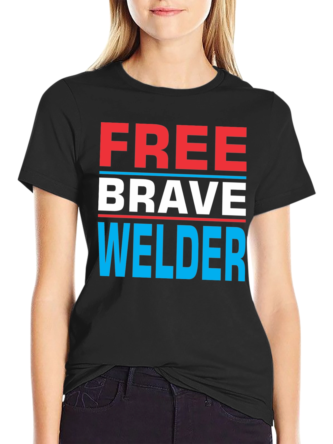 Free Brave Welder Graphic Tee - Black