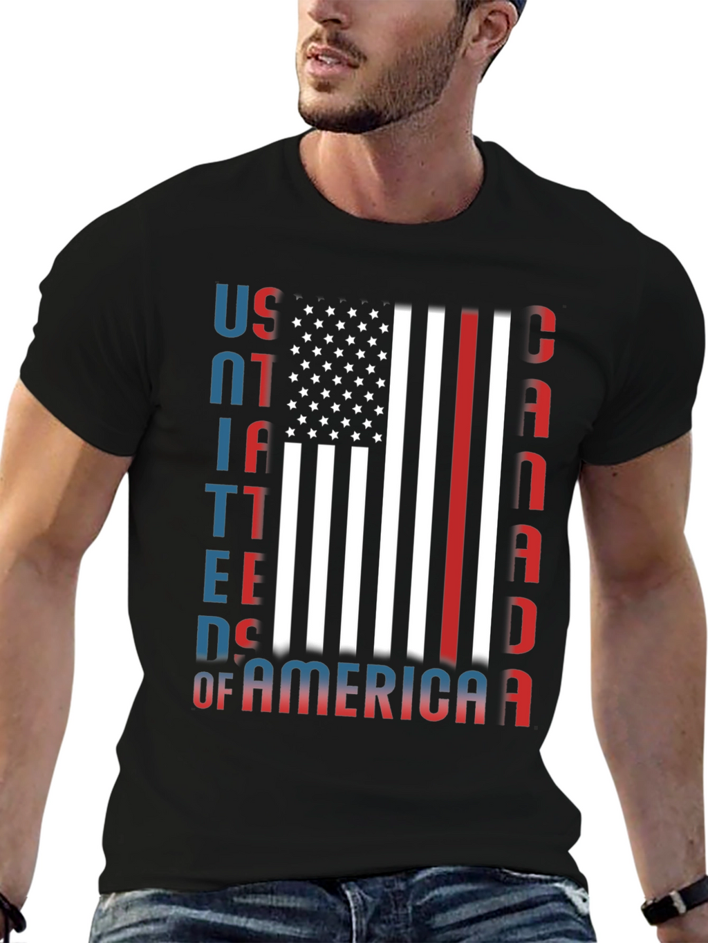USA Canada Patriotic Graphic Tee