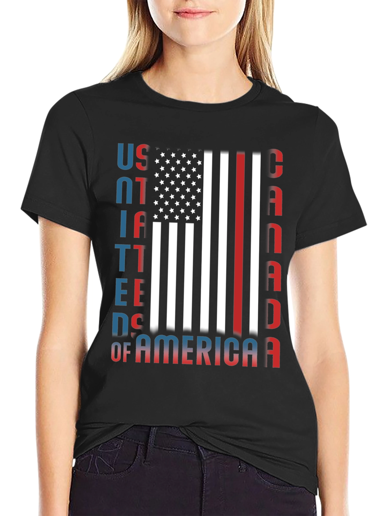 USA Canada Patriotic Graphic Tee