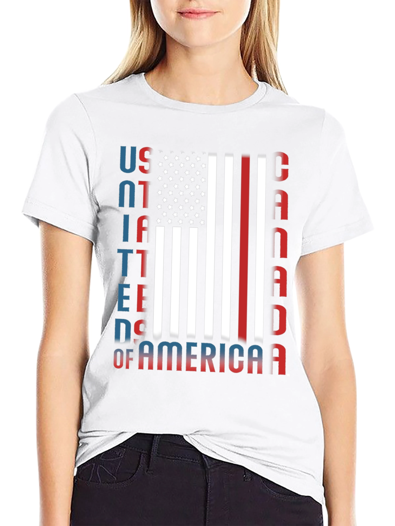 USA Canada Patriotic Graphic Tee