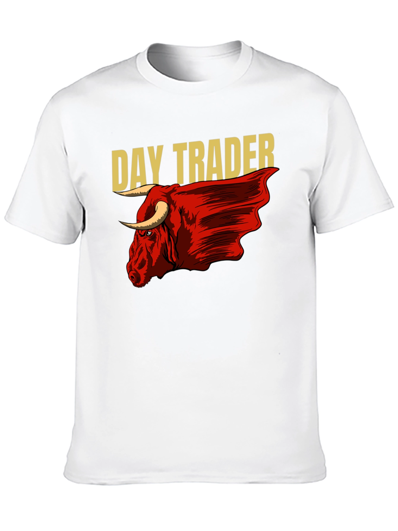 Day Trader Bull Graphic Black T-Shirt