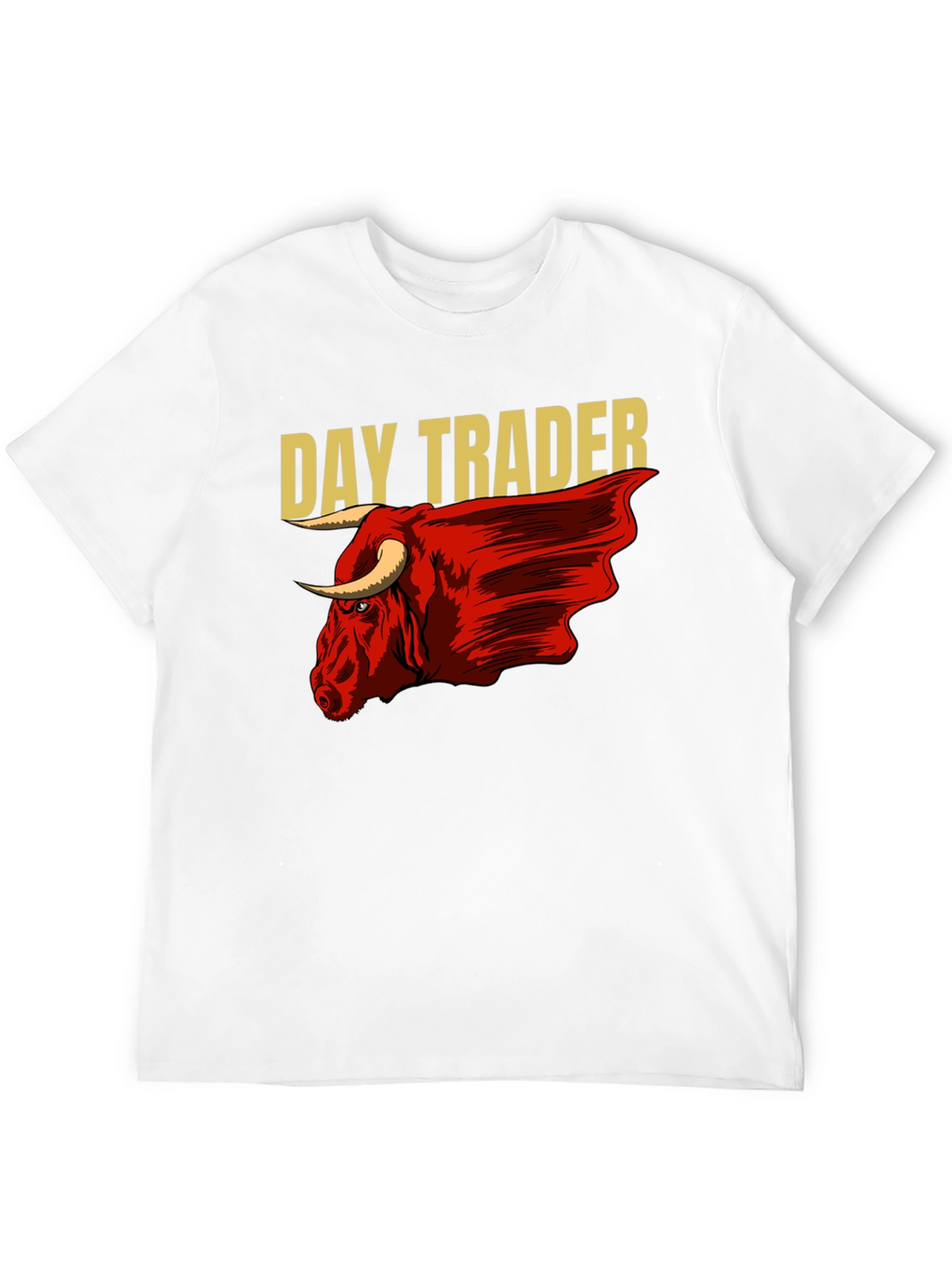 Day Trader Bull Graphic Black T-Shirt