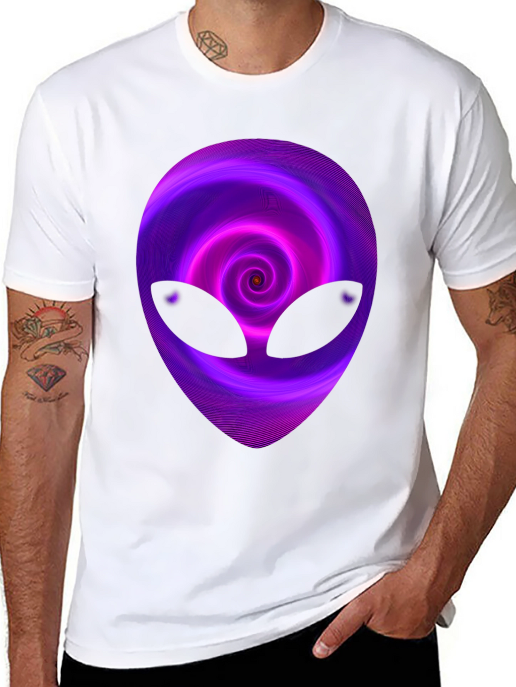 Alien Swirl Graphic T-Shirt - Mens Black Tee