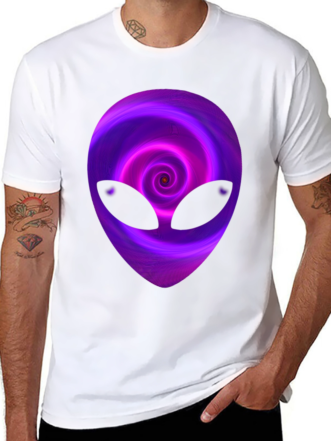 Alien Swirl Graphic T-Shirt - Mens Black Tee