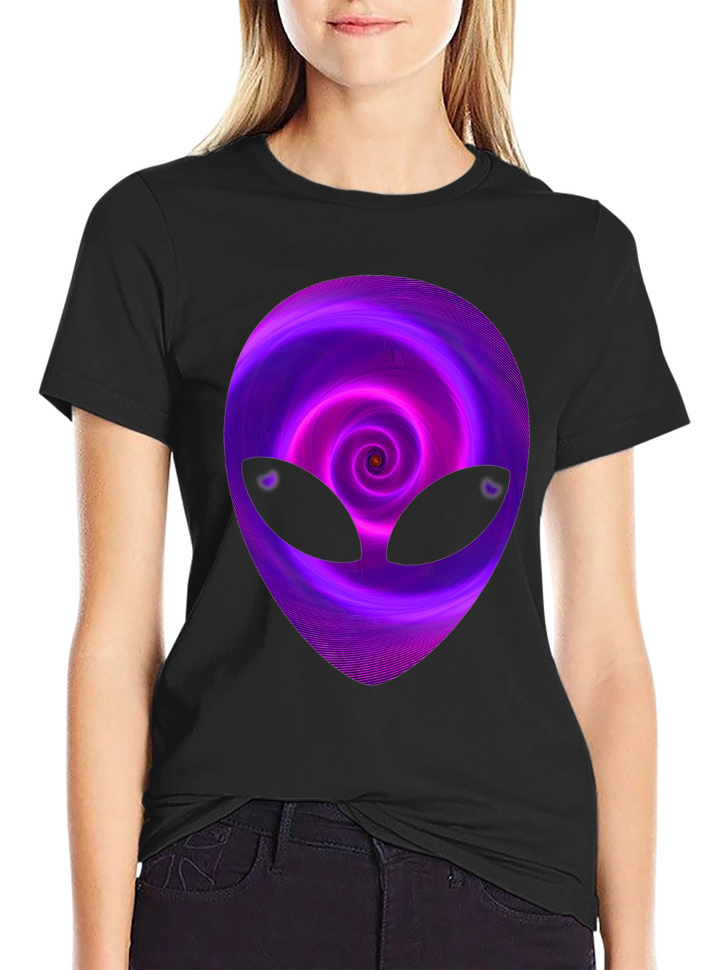 Alien Swirl Graphic T-Shirt - Mens Black Tee