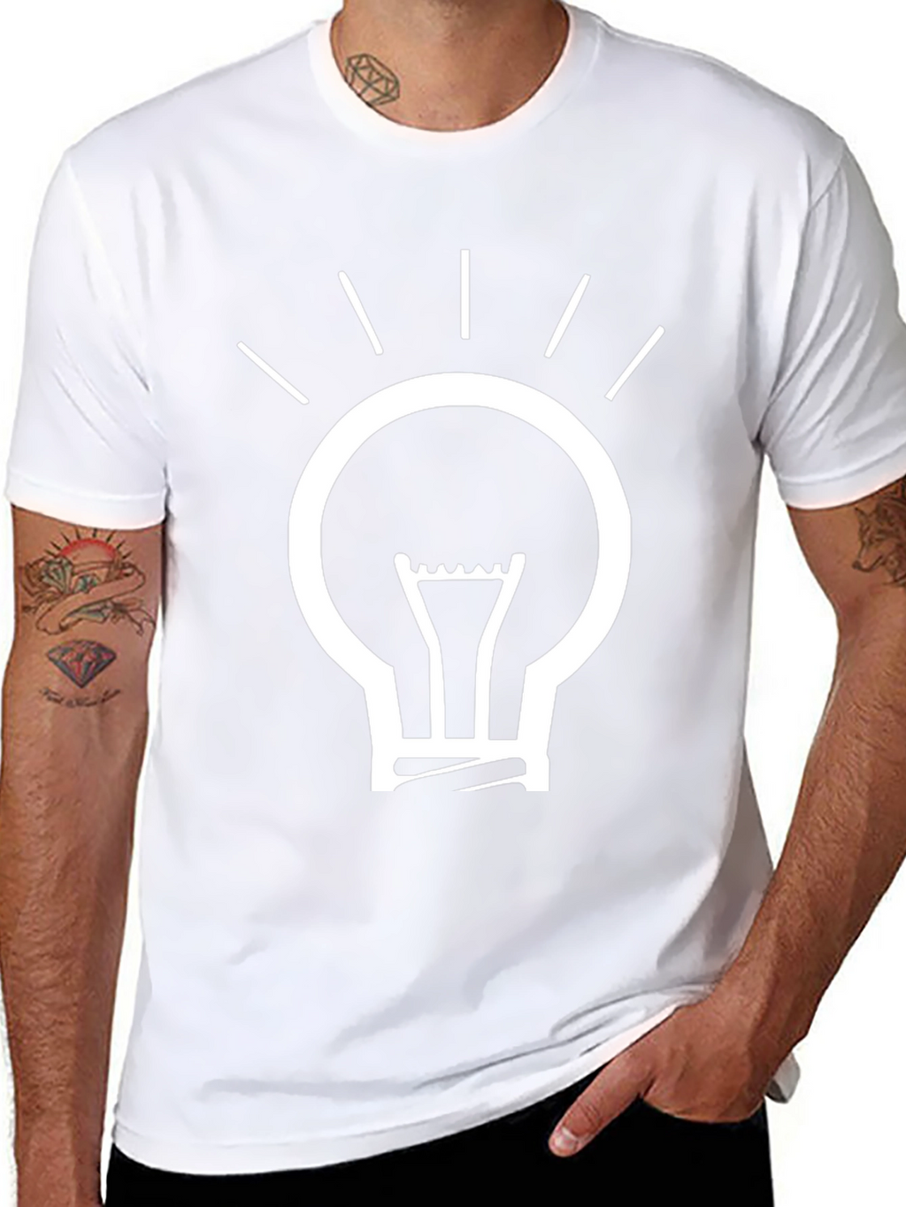Idea Light Bulb Graphic T-Shirt - Black