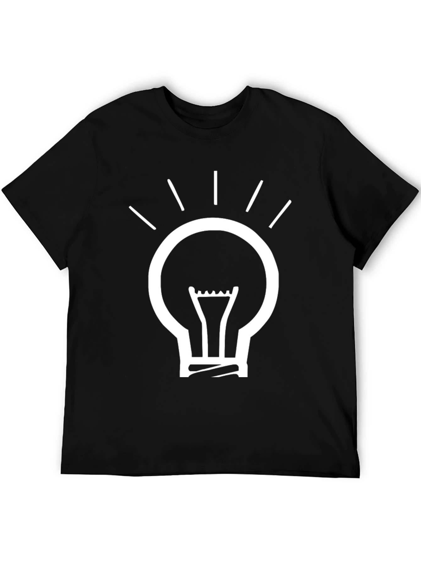 Idea Light Bulb Graphic T-Shirt - Black