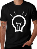 Idea Light Bulb Graphic T-Shirt - Black