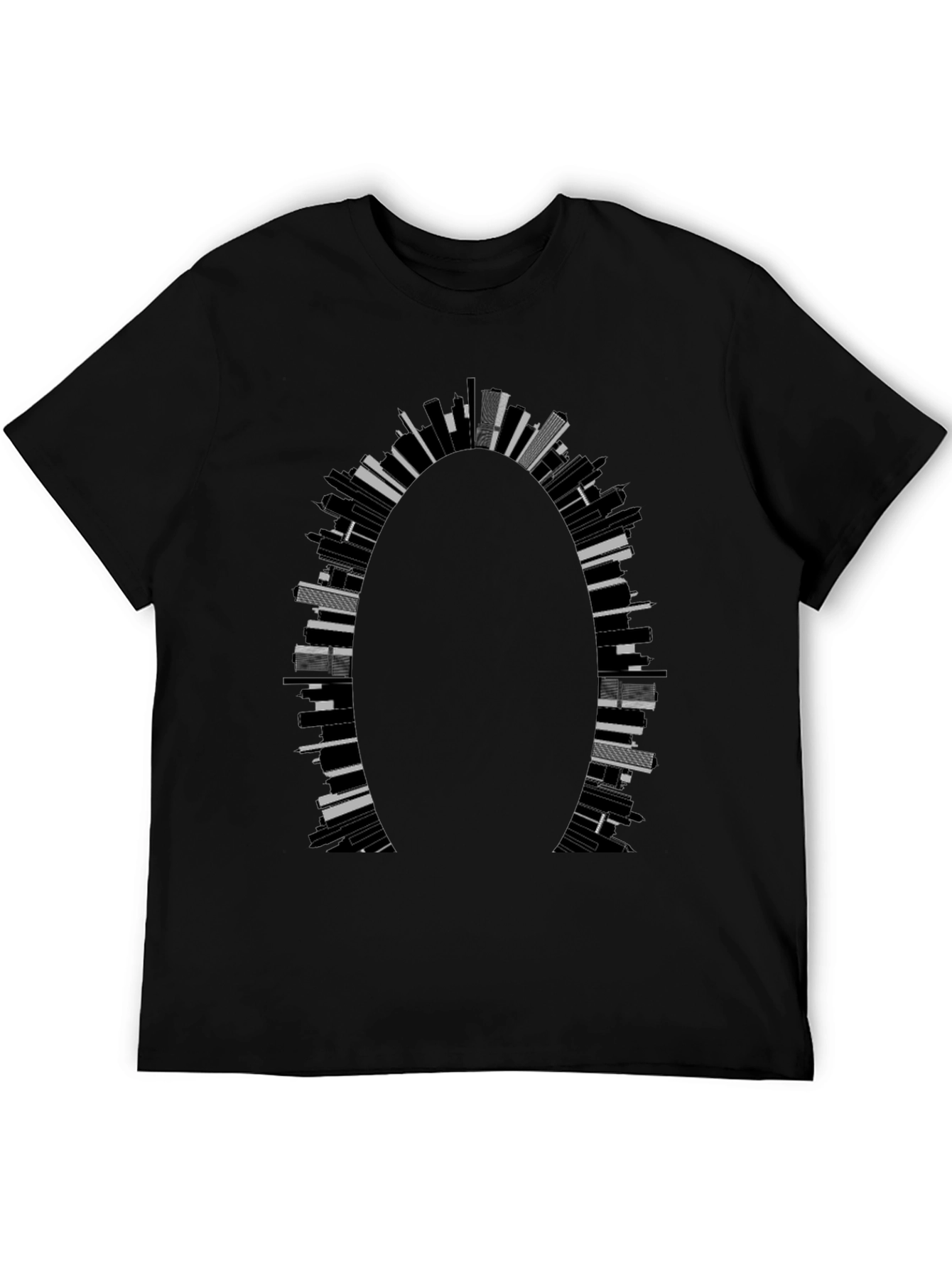 Cityscape Arch Graphic Tee - Modern Mens T-Shirt